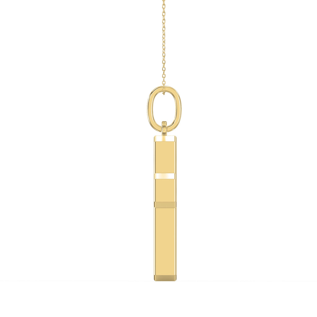 Radiant Cut Diamond Religious Design Cross Pendant