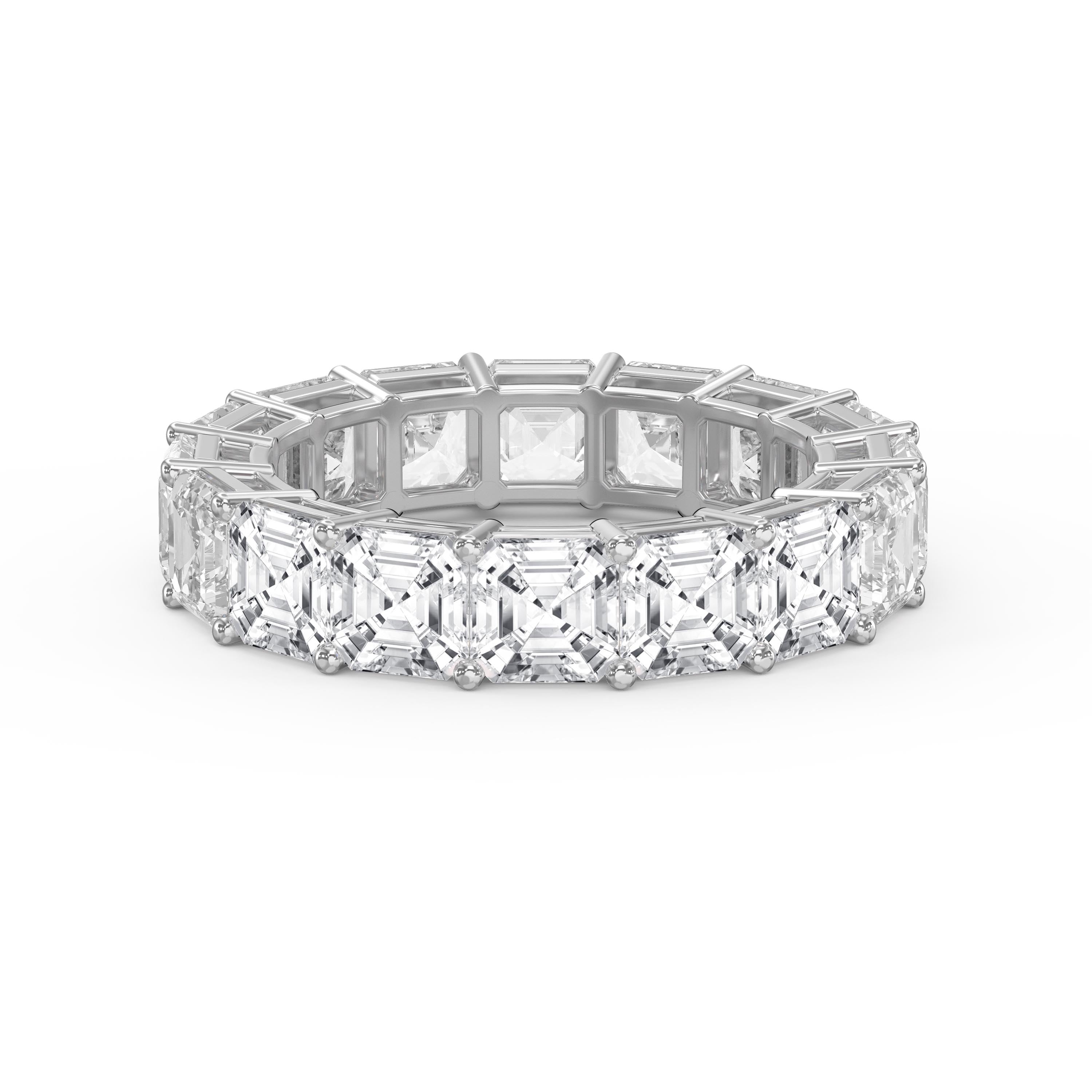 Asscher Cut Diamond Full Circle Ring