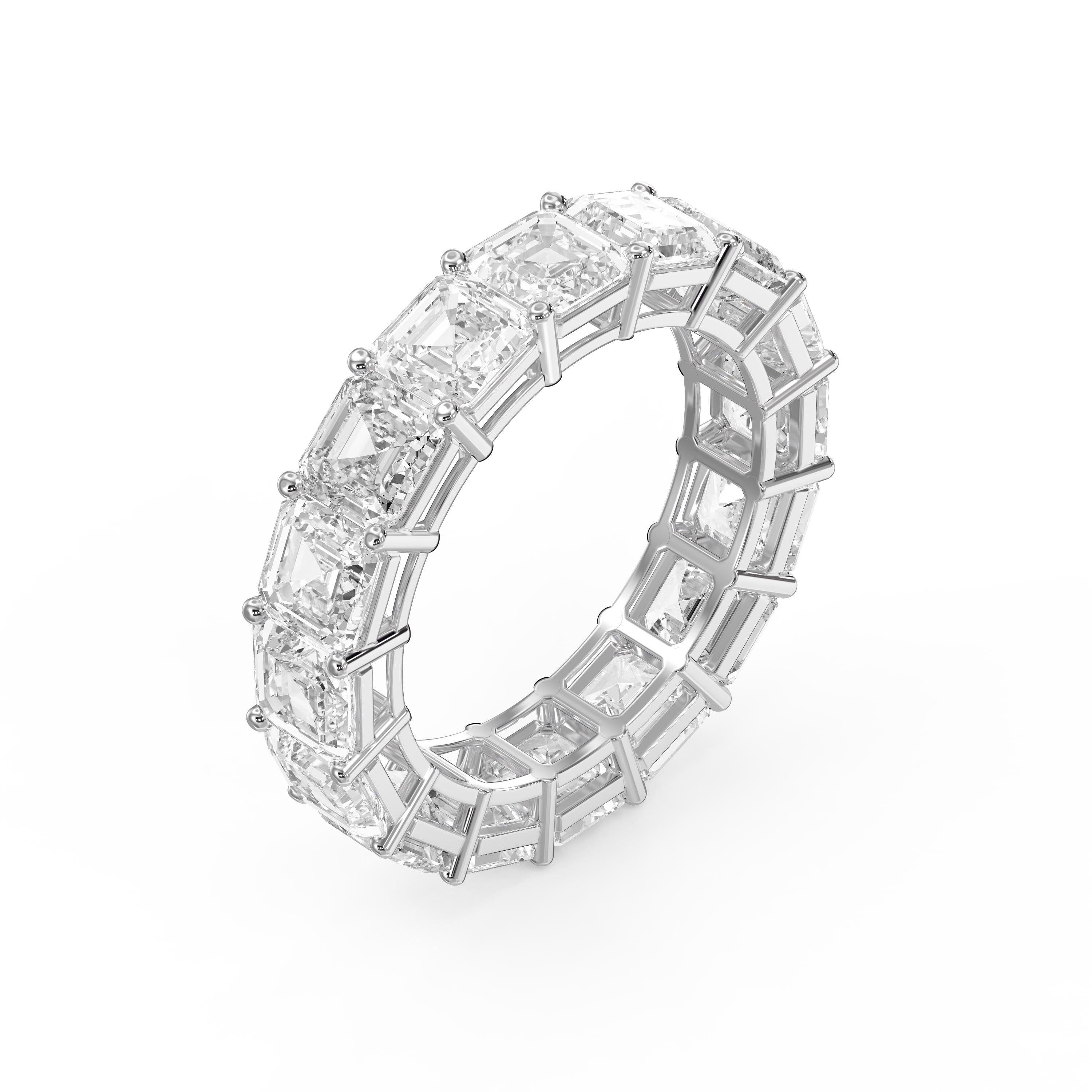 Asscher Cut Diamond Full Circle Ring