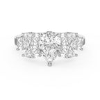 Floral Cocktail Cluster Design Pear Shape Diamond Fashion Ring