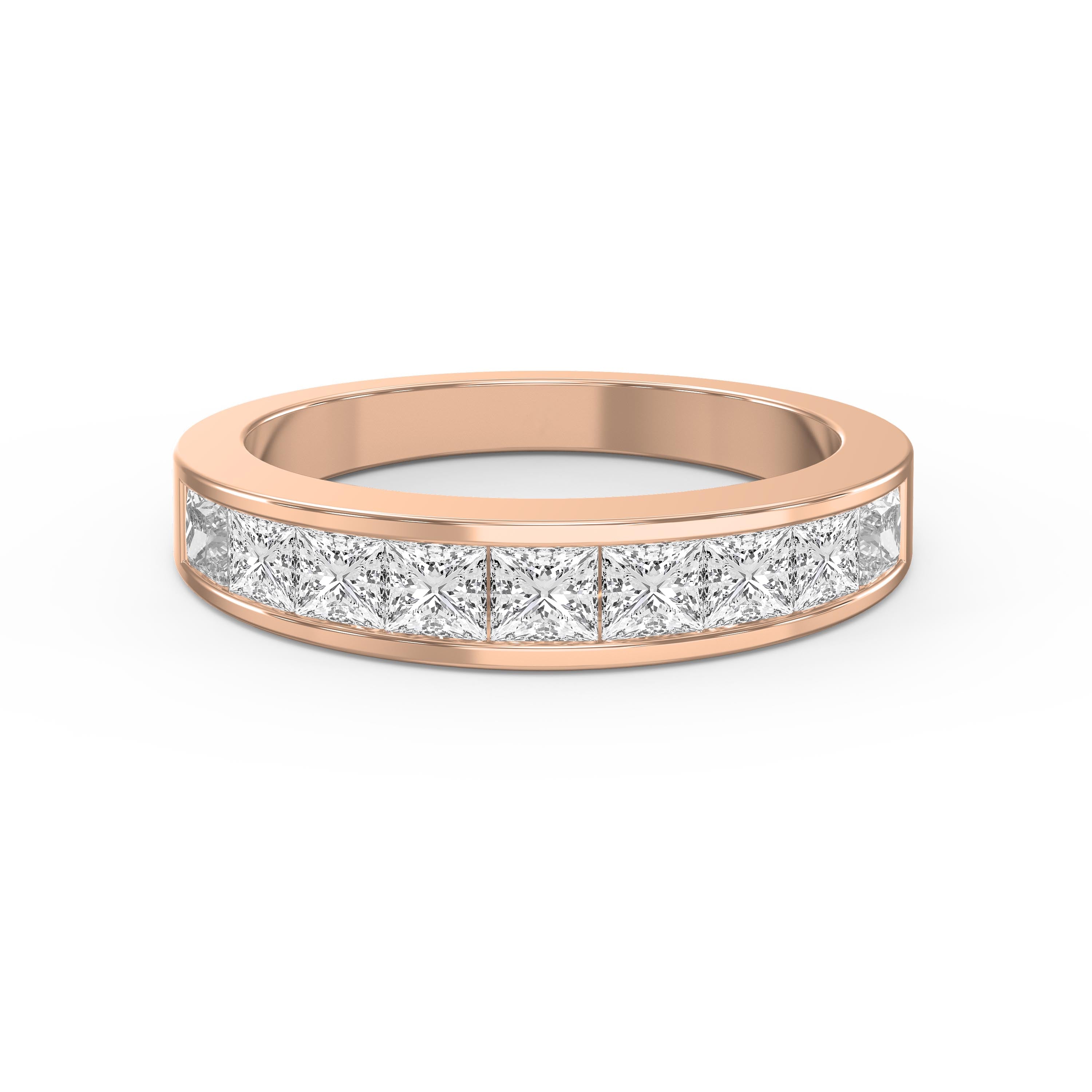 Princess Cut Channel Set Diamond  Band