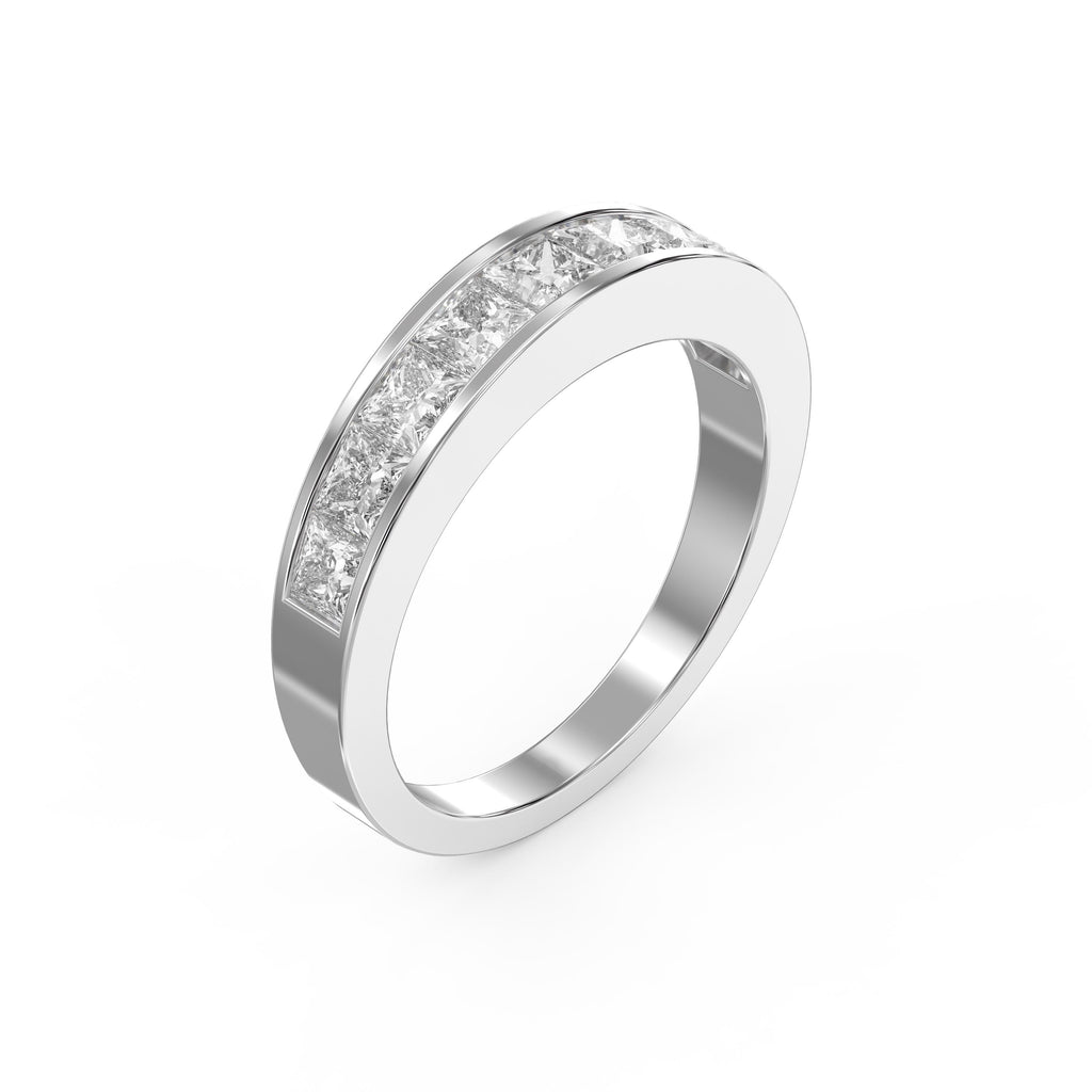 Princess Cut Channel Set Diamond  Band