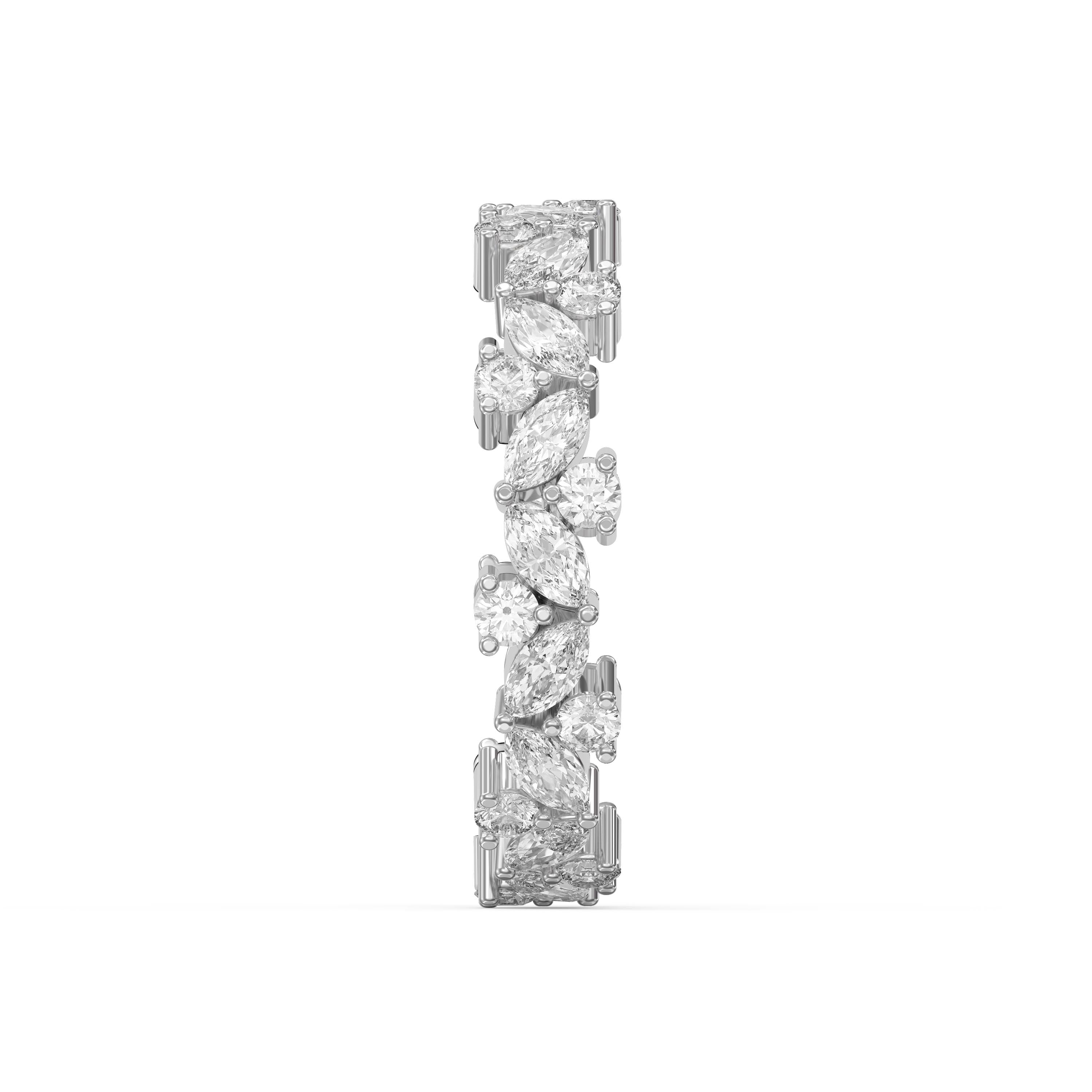 Cluster Design Round & Marquise Diamond Ring