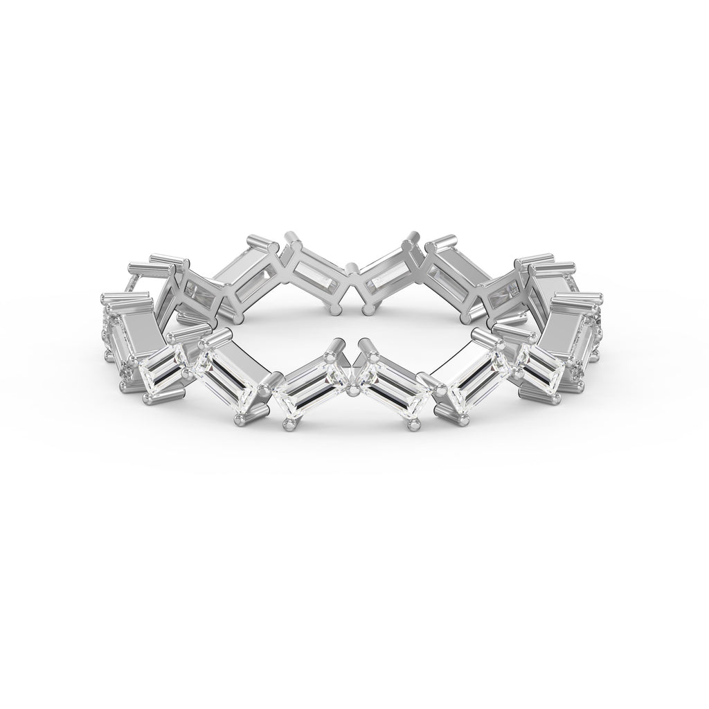 Mordent Zig Zag Baguette Diamond Ring
