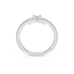 Elegant Floral Marquise and Round Diamond Ring