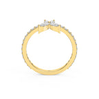 Elegant Floral Marquise and Round Diamond Ring