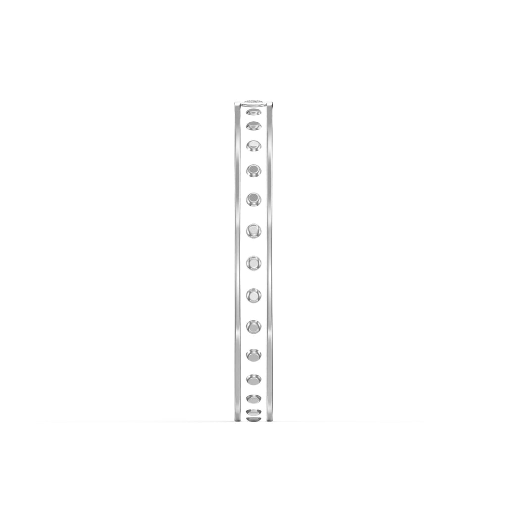 Minimalist Moon Motif Round Diamond Celestial Design Ring