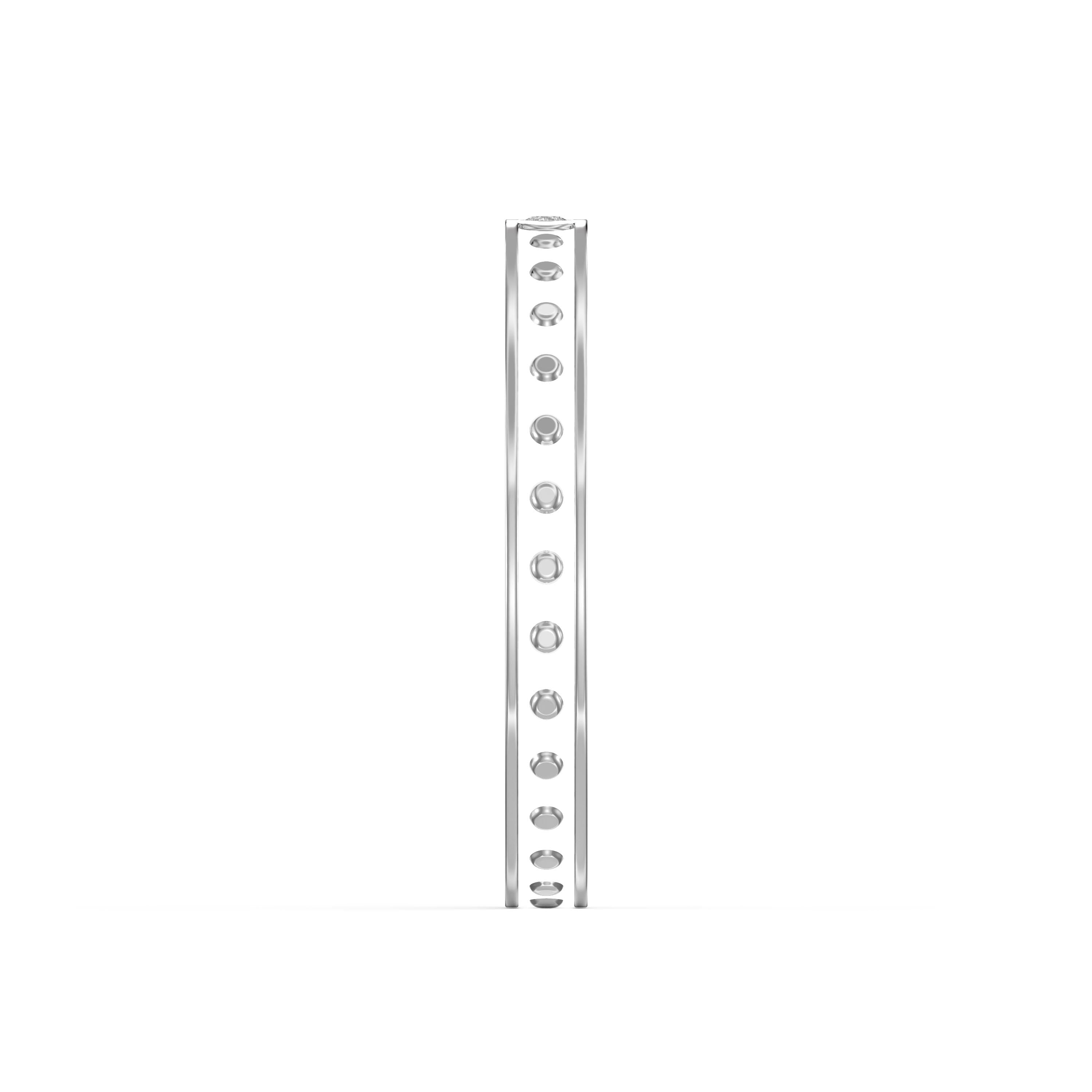 Minimalist Moon Motif Round Diamond Celestial Design Ring