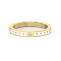 Minimalist Moon Motif Round Diamond Celestial Design Ring