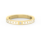Minimalist Moon Motif Round Diamond Celestial Design Ring