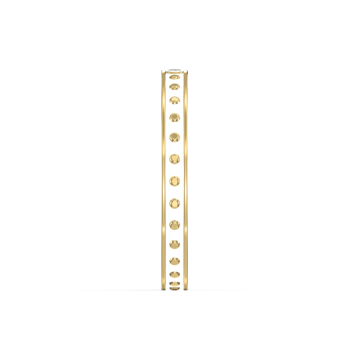 Minimalist Moon Motif Round Diamond Celestial Design Ring