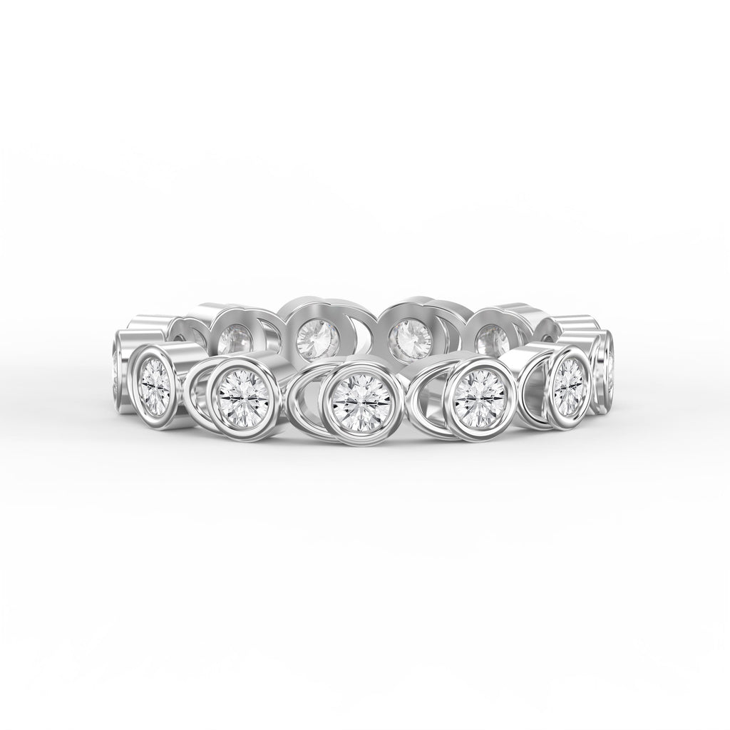 Bezel Setting Round Shape Diamond Ring