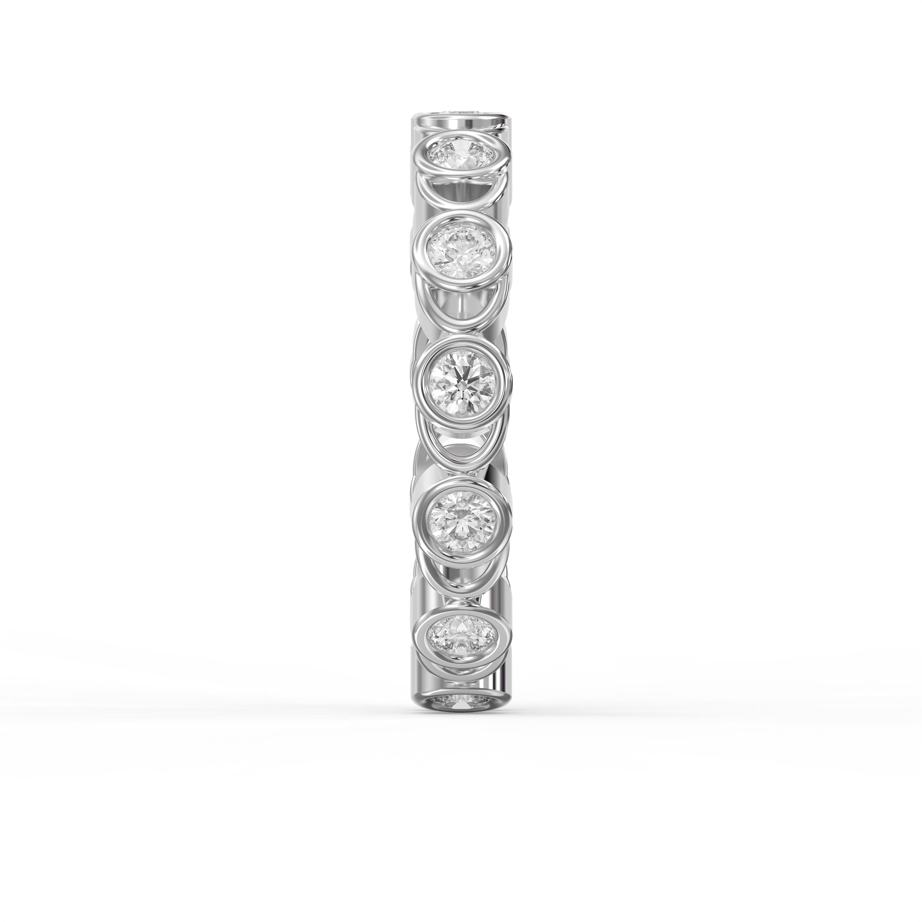 Bezel Setting Round Shape Diamond Ring