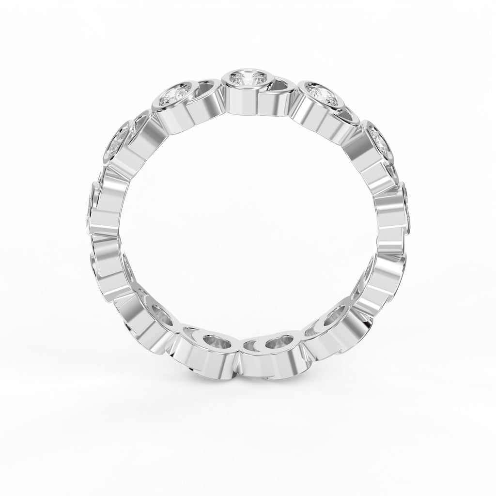Bezel Setting Round Shape Diamond Ring