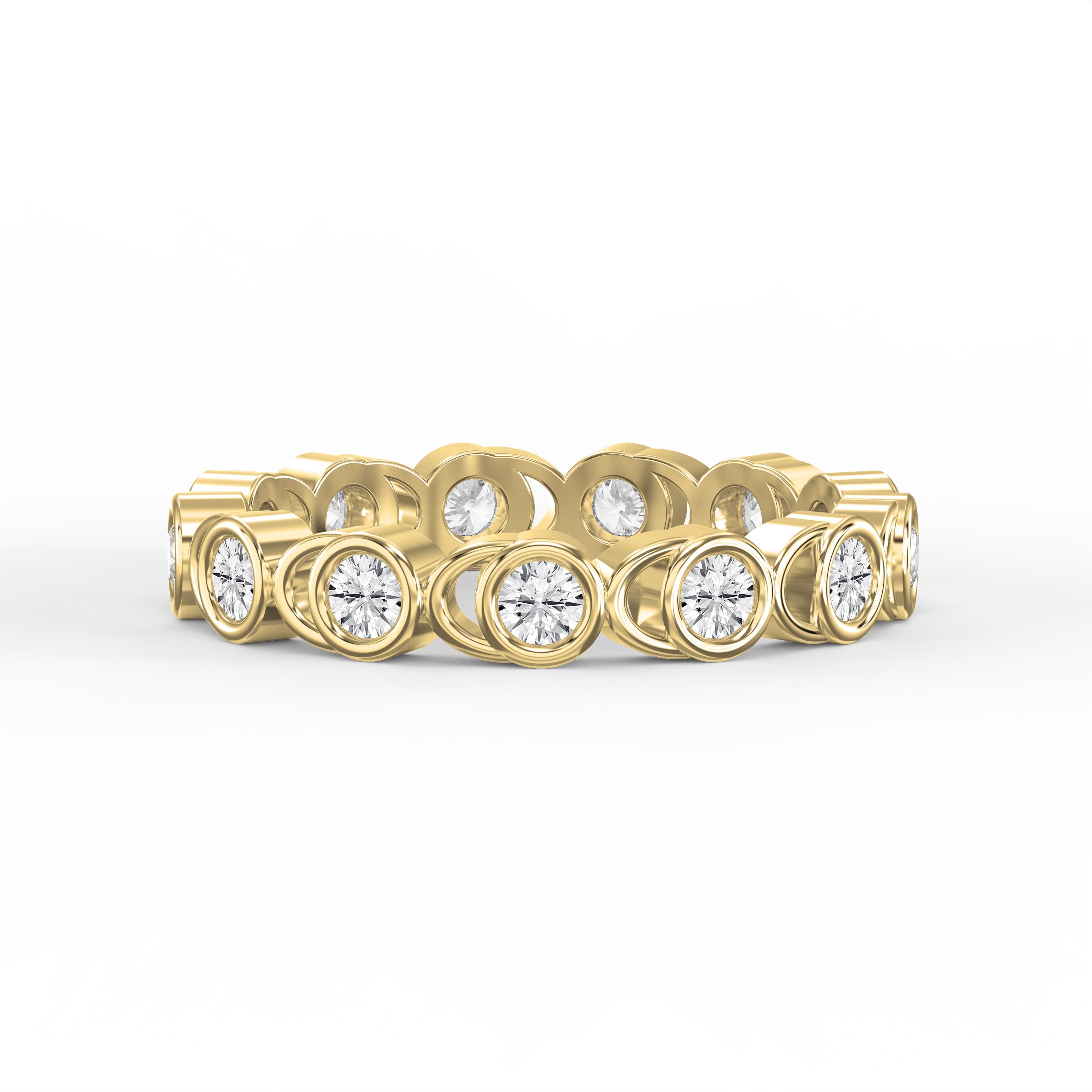 Bezel Setting Round Shape Diamond Ring