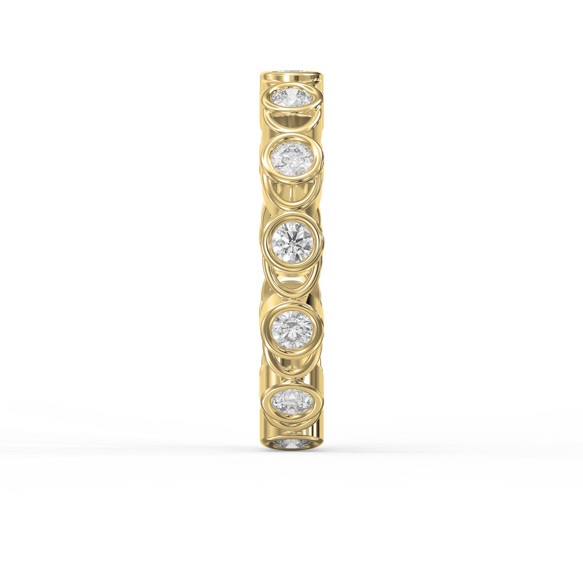 Bezel Setting Round Shape Diamond Ring
