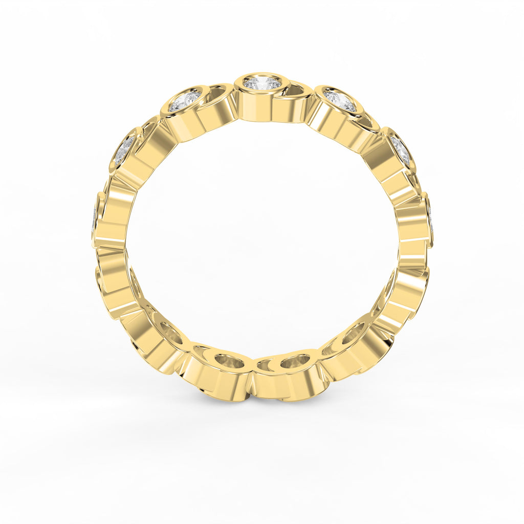 Bezel Setting Round Shape Diamond Ring