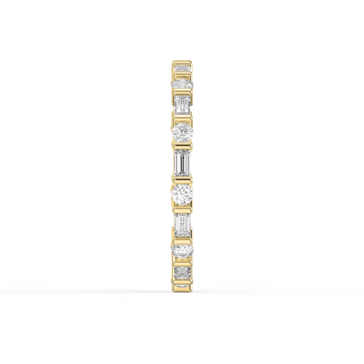 Luxury Round Baguette Cut Diamond Duo Ring