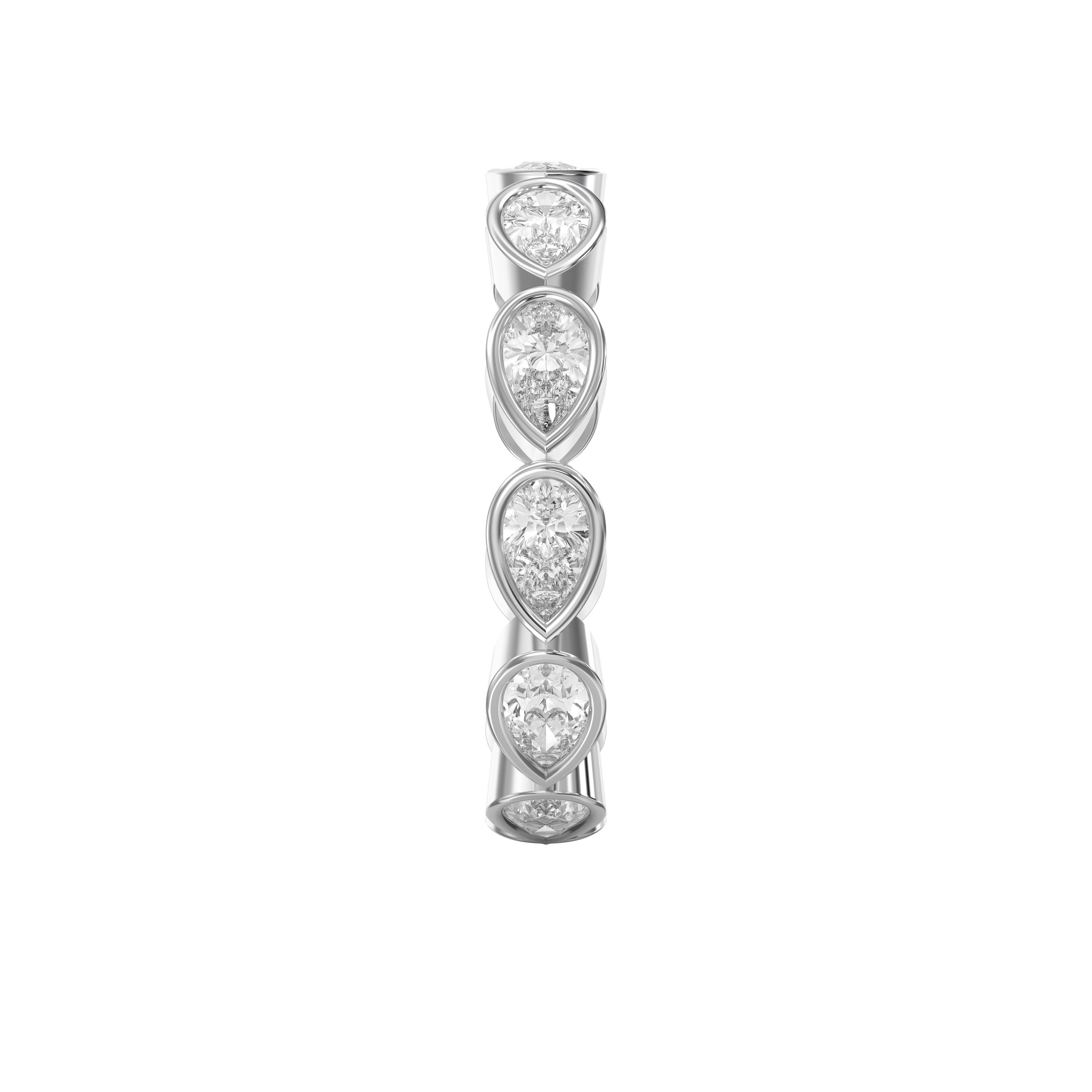 Bezel Set Pear Cut Diamond Ring