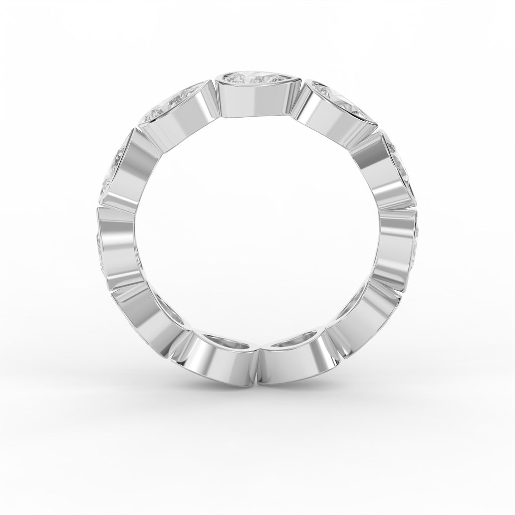Bezel Set Pear Cut Diamond Ring