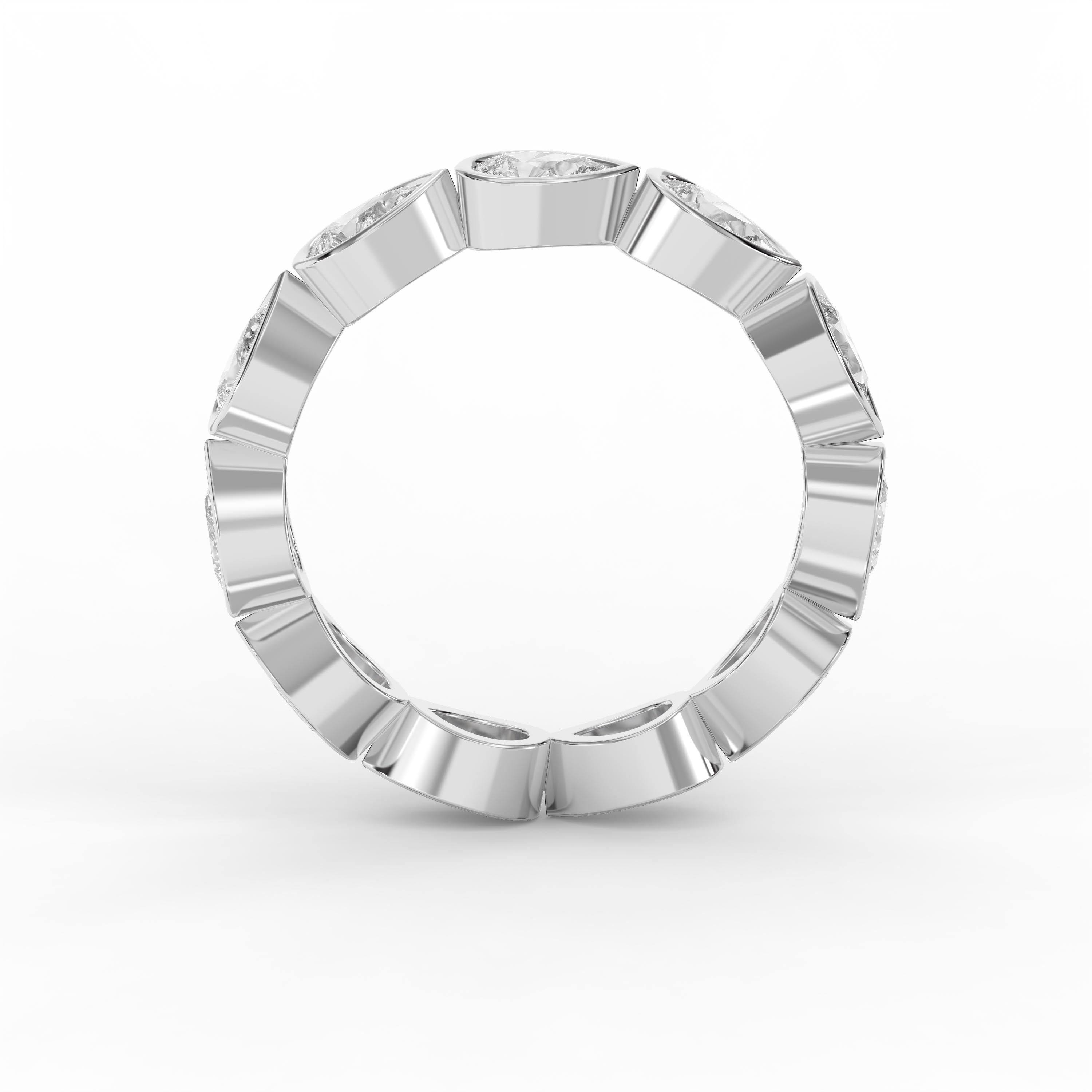 Bezel Set Pear Cut Diamond Ring