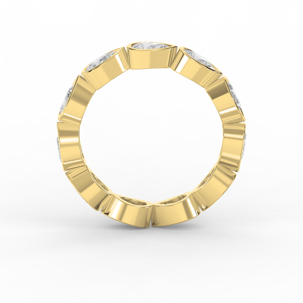 Bezel Set Pear Cut Diamond Ring
