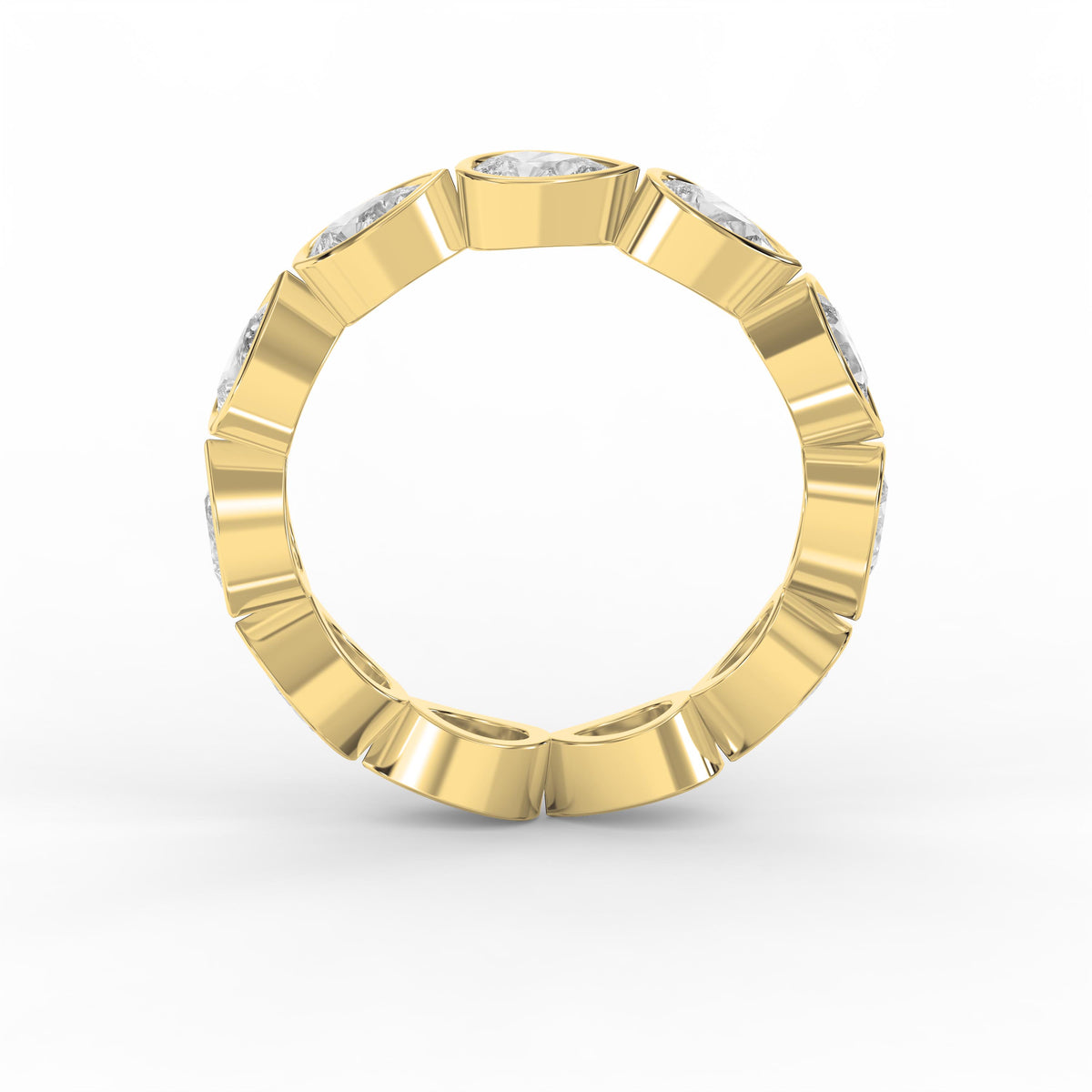 Bezel Set Pear Cut Diamond Ring