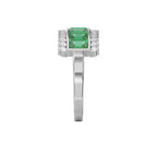 Emerald Cut Green Diamond Statement Ring