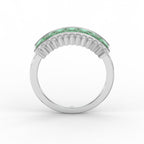 Emerald Cut Green Diamond Statement Ring