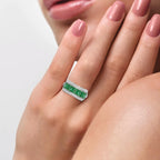 Emerald Cut Green Diamond Statement Ring