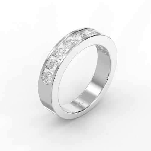 Channel Set Round Diamond Half Ring