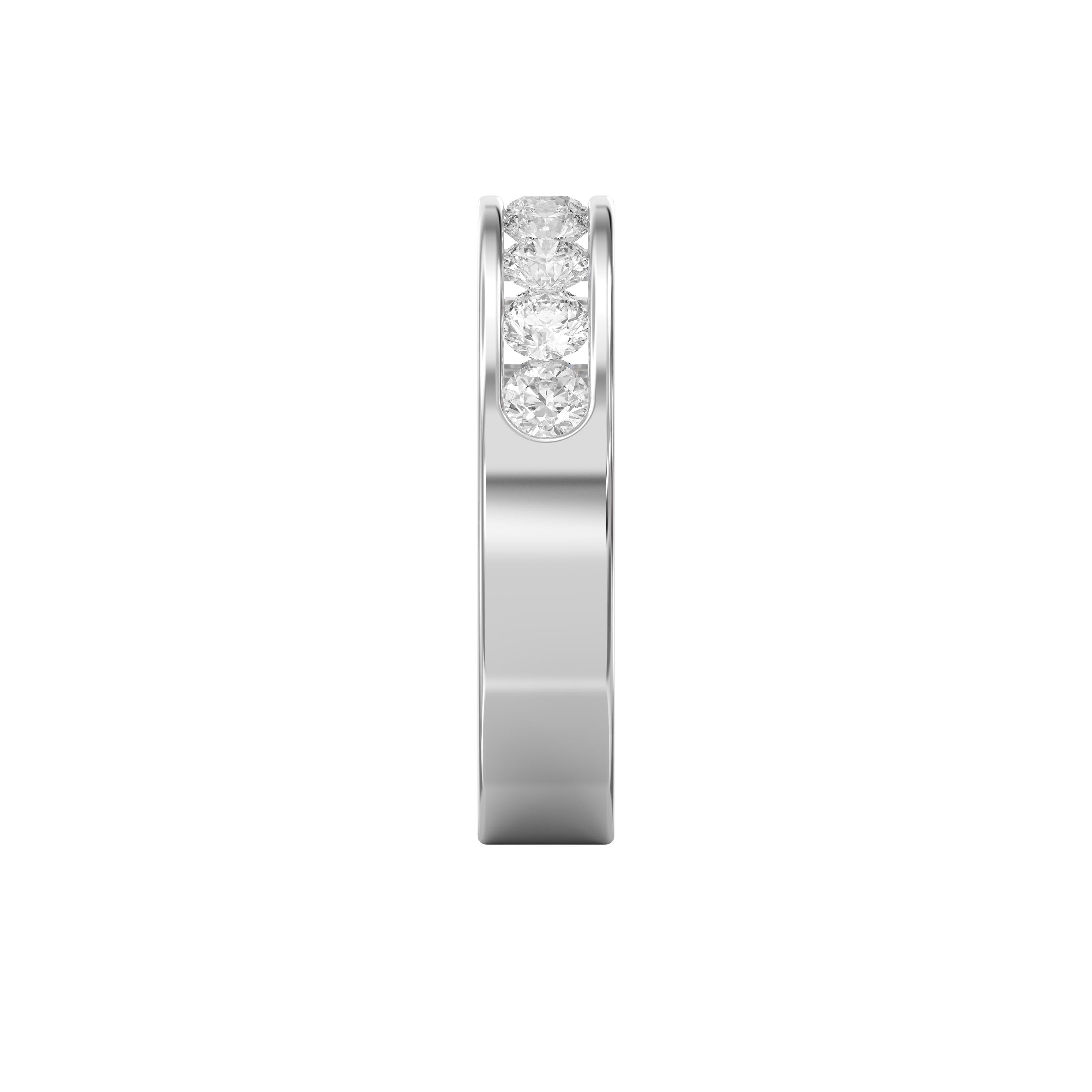 Channel Set Round Diamond Half Ring