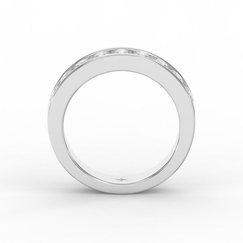 Channel Set Round Diamond Half Ring