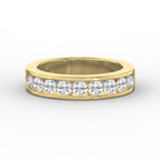 Channel Set Round Diamond Half Ring