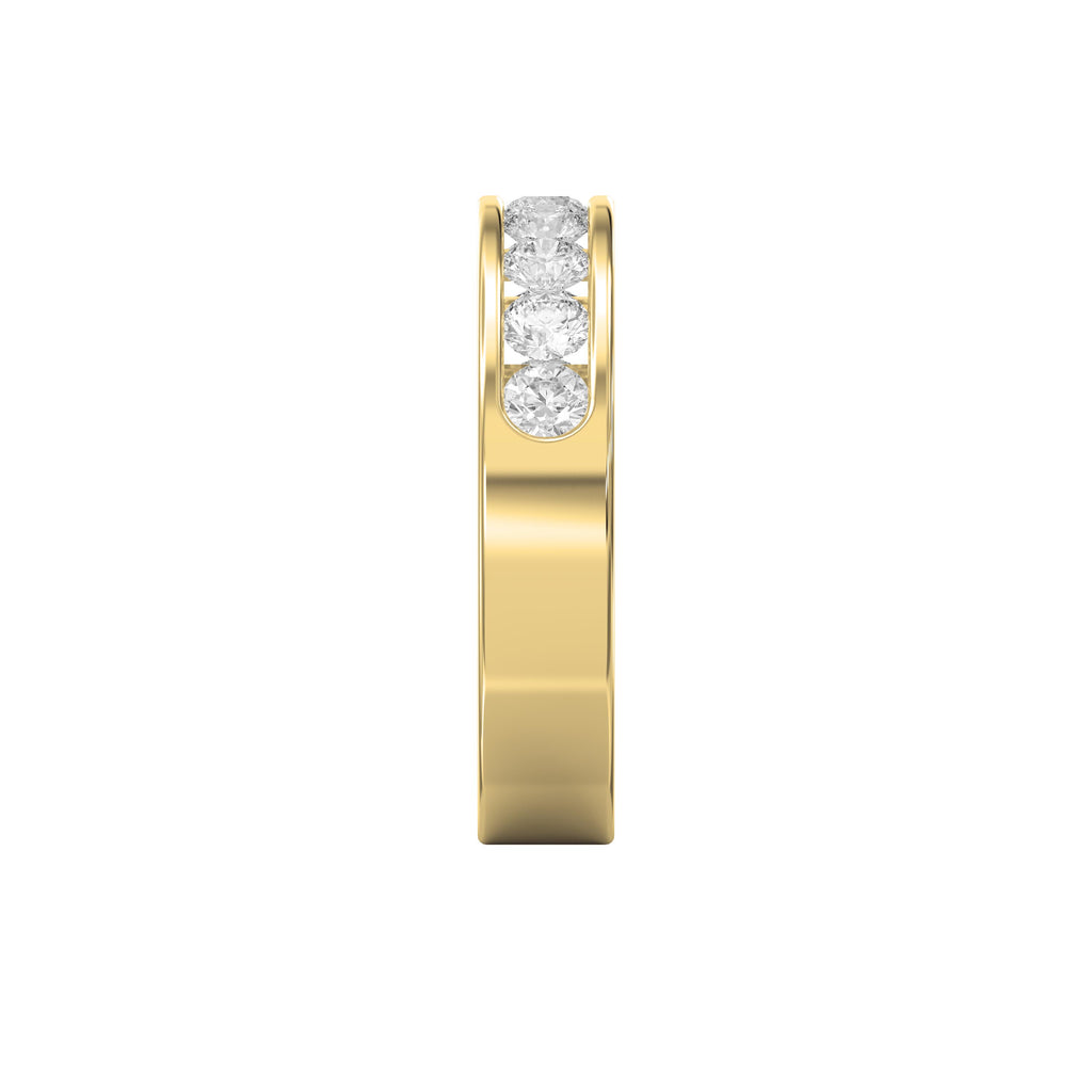 Channel Set Round Diamond Half Ring