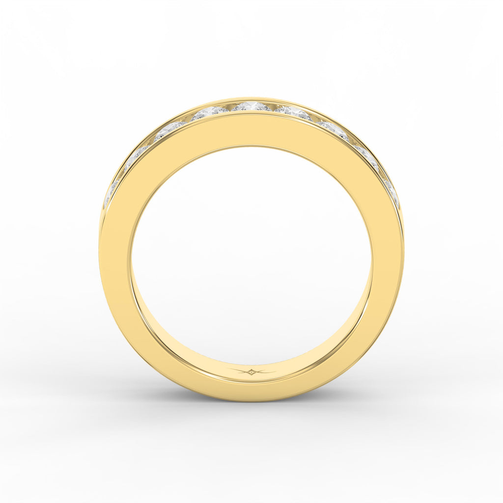 Channel Set Round Diamond Half Ring