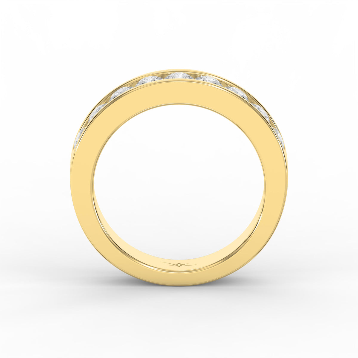 Channel Set Round Diamond Half Ring