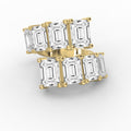 Emerald diamond Flow Bypass Fashion Ring