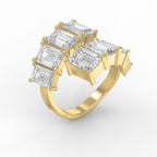 Emerald diamond Flow Bypass Fashion Ring