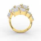 Emerald diamond Flow Bypass Fashion Ring