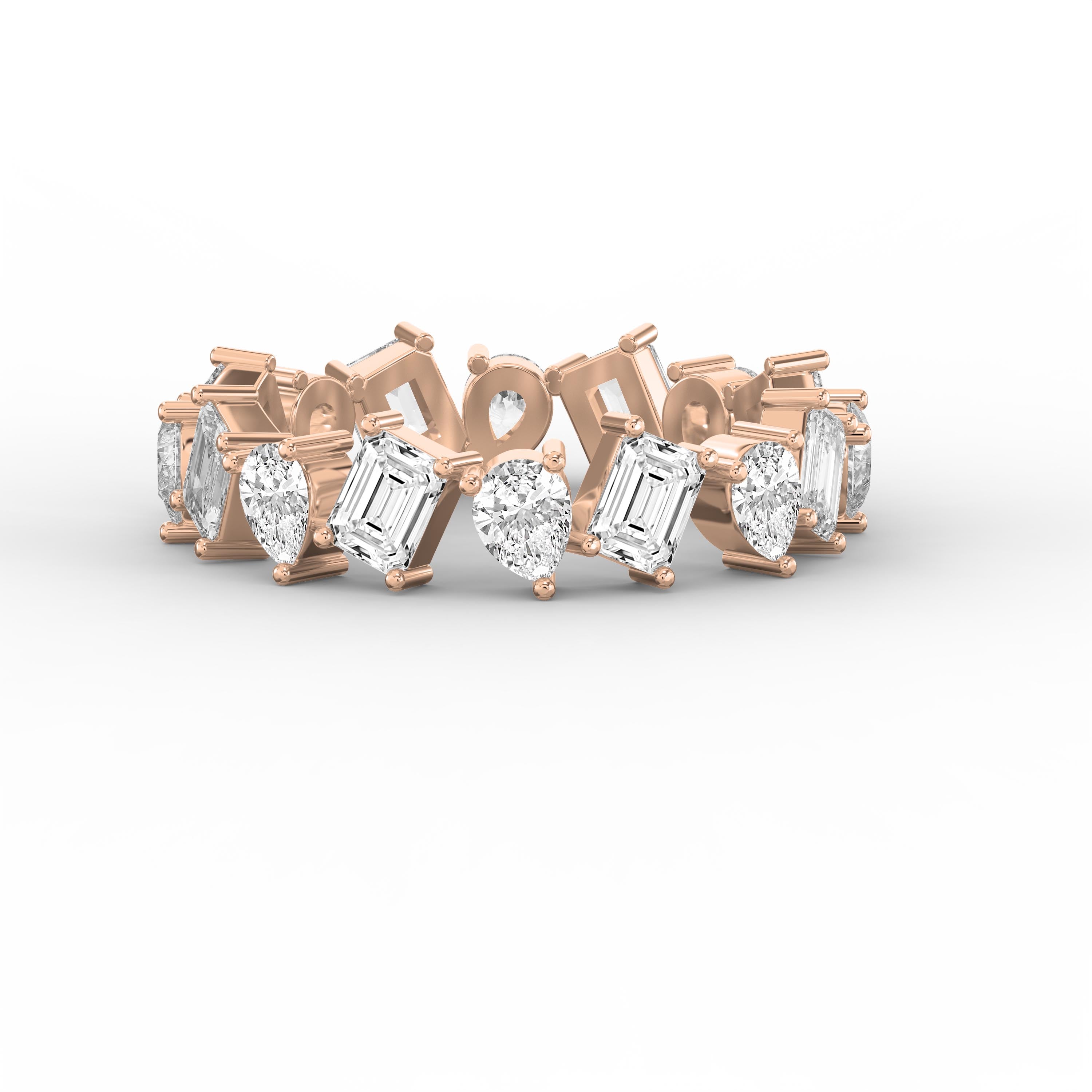 Two Shape Diamond Full Circle Ring
