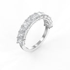 Emerald Shape Diamond Half Design Ring