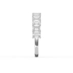 Emerald Shape Diamond Half Design Ring
