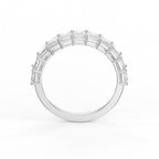 Emerald Shape Diamond Half Design Ring