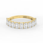 Emerald Shape Diamond Half Design Ring