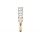 Emerald Shape Diamond Half Design Ring