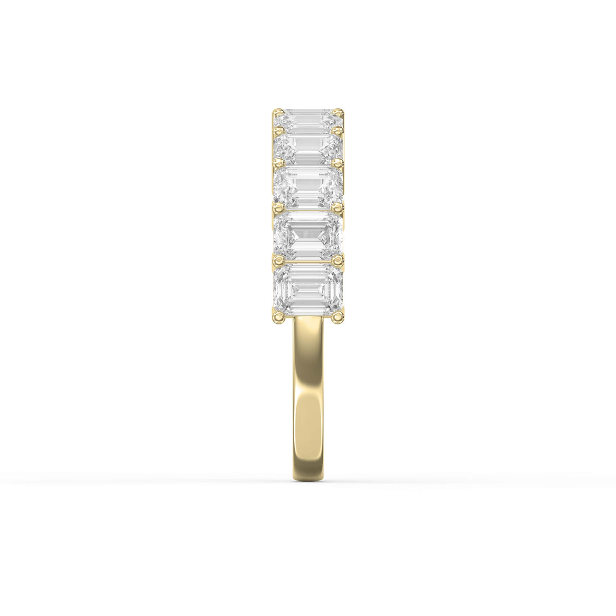 Emerald Shape Diamond Half Design Ring