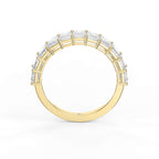Emerald Shape Diamond Half Design Ring