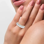Luxury Radiant Cut Diamond Half Design Ring