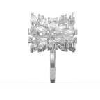 Double Floral Statement Cocktail Butterfly Style Fashion Ring